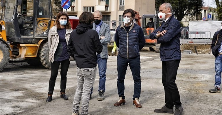 Il sopralluogo del Sindaco e dell'Assessore Bettini