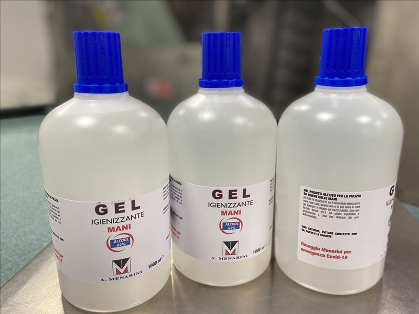 Menarini: donazione record di gel disinfettante, 100 tonnellate al mese