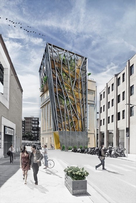 Il recupero della ciminiera