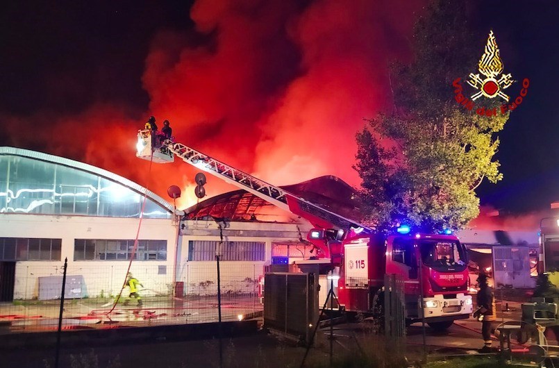 L'incendio all'Osmannoro