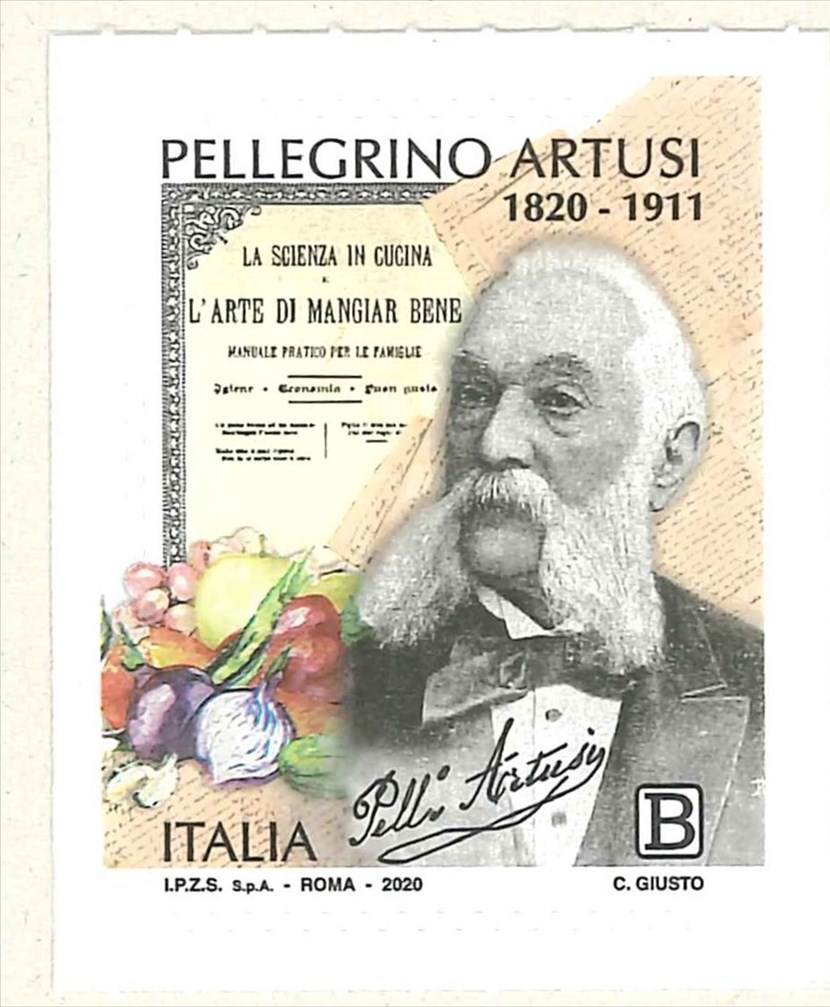 Il francobollo dedicato a Pellegrino Artusi
