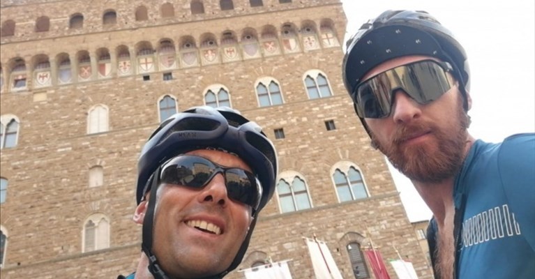 i due amici in Piazza della Signoria