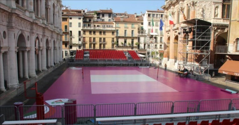 Piazza dei Signori a Vicenza, sede della finale di volley femminile