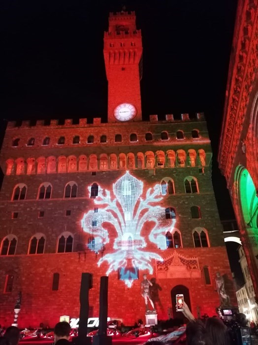 Ferrari 1000 gran premi in Piazza Signoria a Firenze