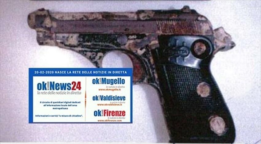 La pistola ritrovata a Ronta di Mugello nel 2016