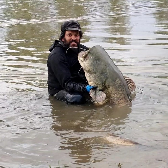 Massimo Modesto con la sua preda