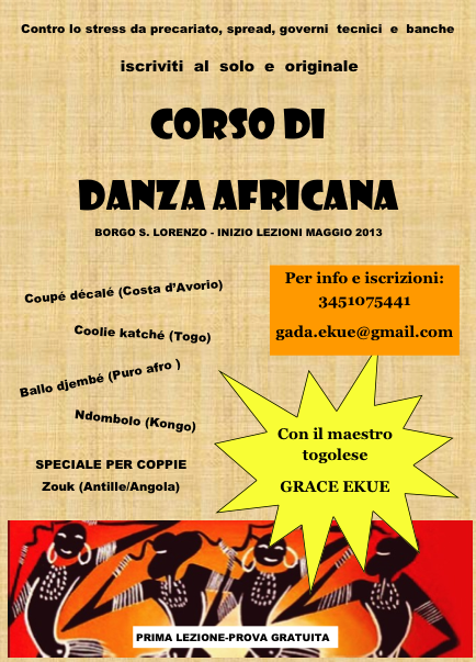 Corso di danza africana a Borgo San Lorenzo