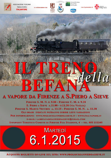 Il 6 Gennaio arriva il Treno della Befana