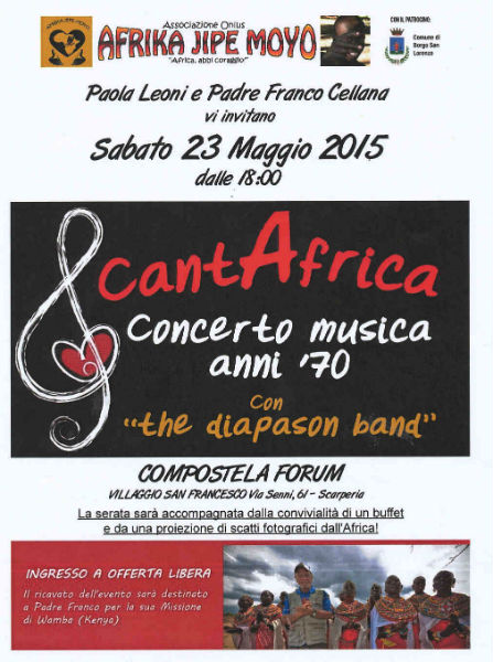 Il Mugello per padre Cellana e la sua missione. Con un concerto