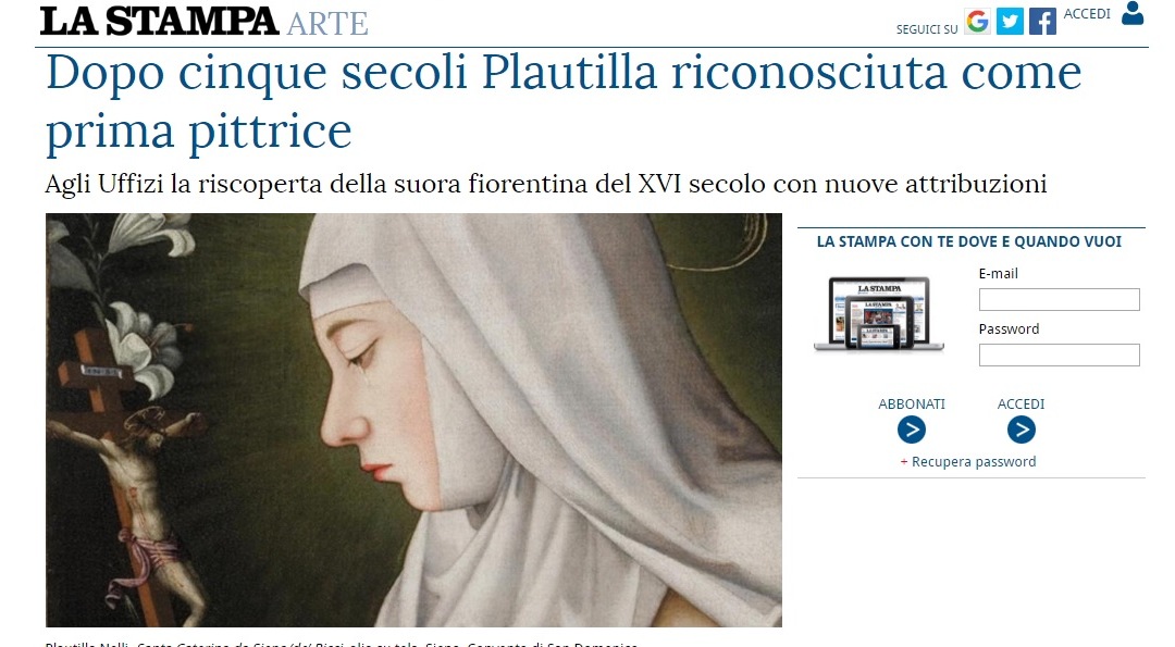 Origini mugellane per la prima pittrice moderna? Mostra agli Uffizi