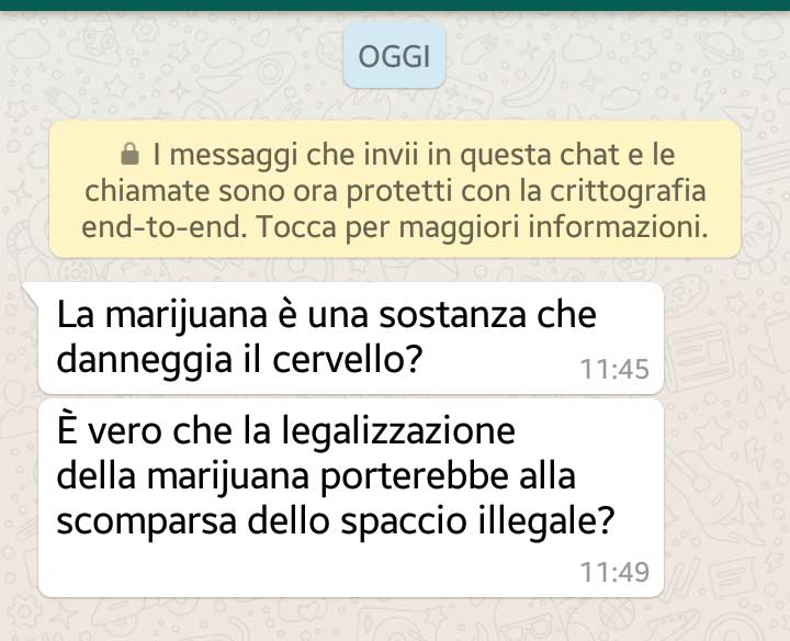 Droghe, incontro con gli studenti: le domande passano da WhatsApp