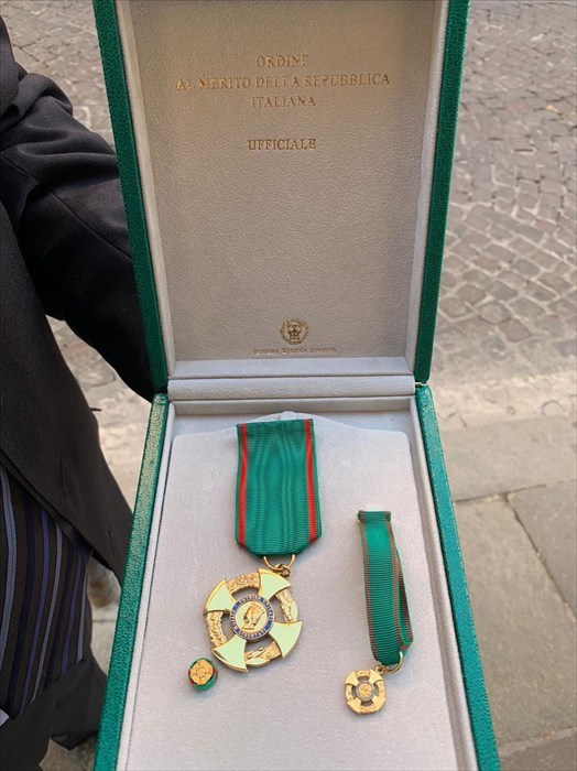 L'onorificenza ricevuta