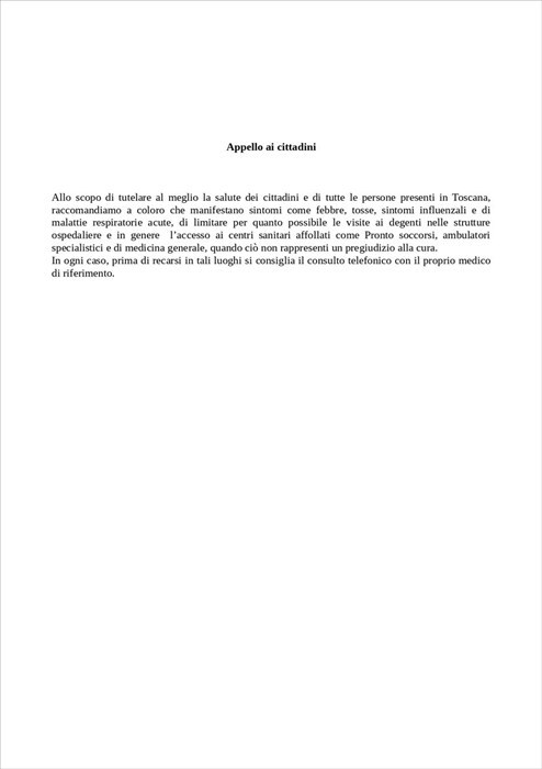L'appello ai cittadini