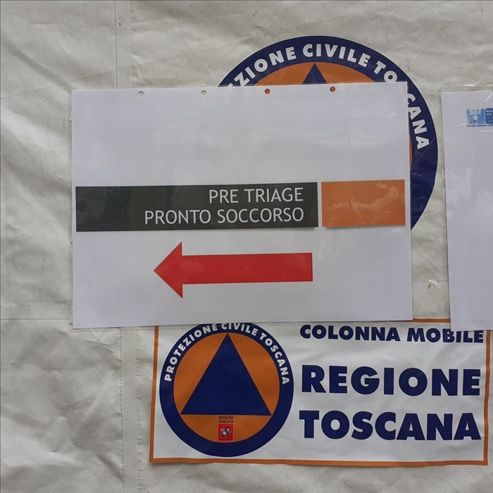 indicazione del Triage sulla tenda