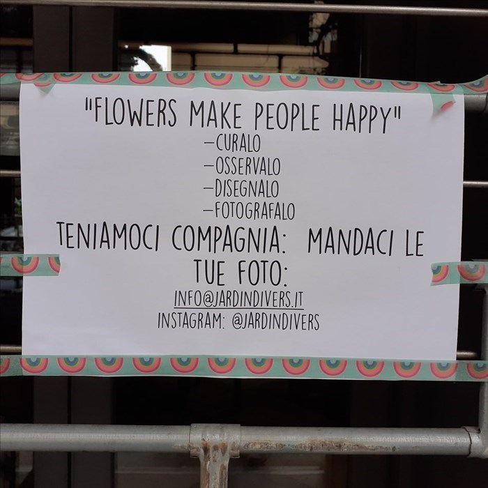 Porta a casa un fiore a casa per compagnia"", l'iniziativa anti-quarantena