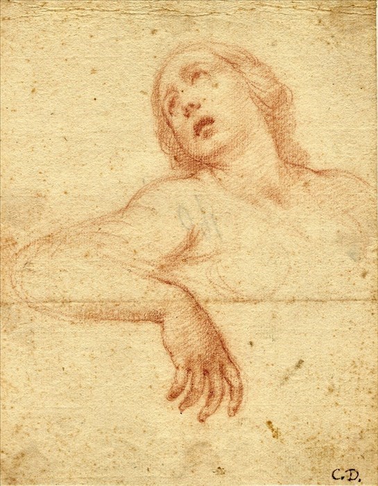 Cesare Dandini Figura femminile pietra rossa su carta