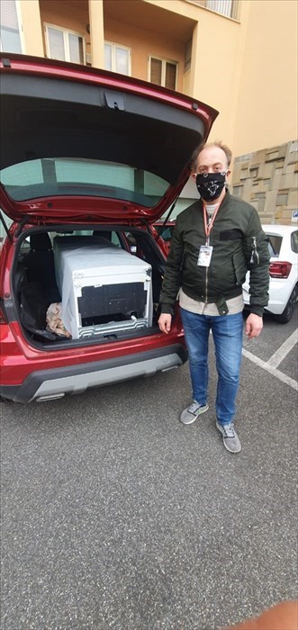 frigorifero comprato e caricato in auto