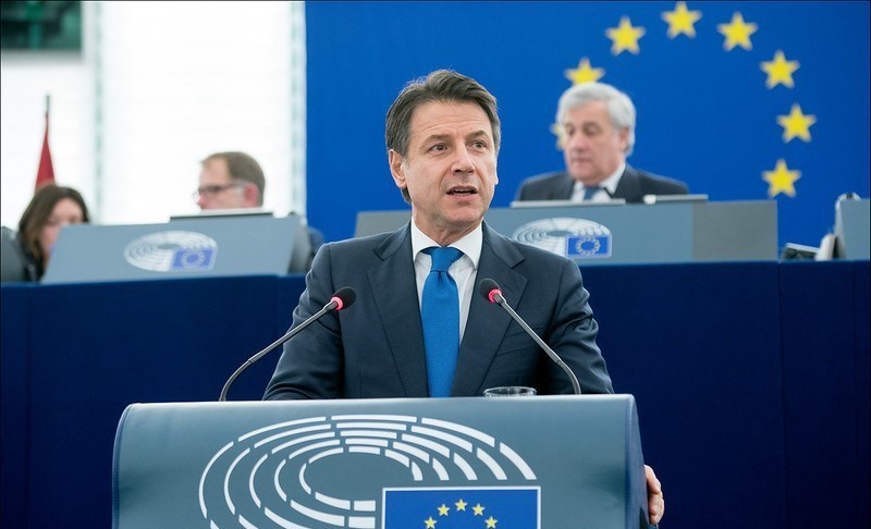 Giuseppe Conte al parlamento europeo