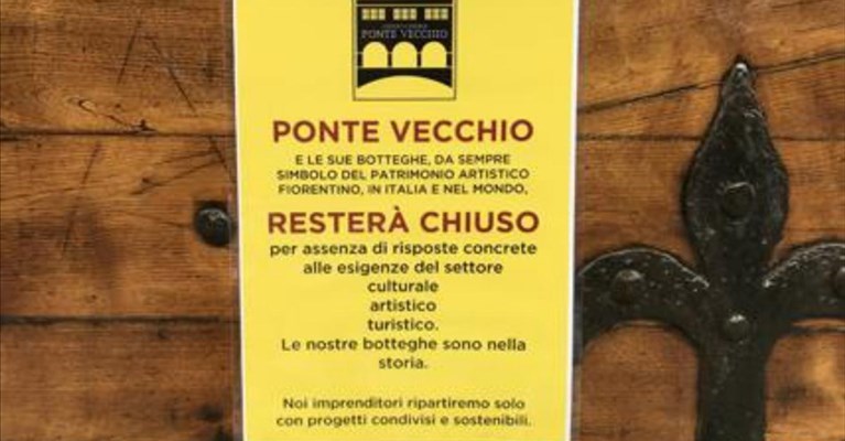 La protesta su Ponte Vecchio