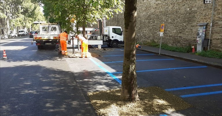 i lavori al ripristino segnaletica