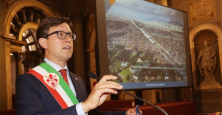 Il Sindaco mentre illustra il suo piano