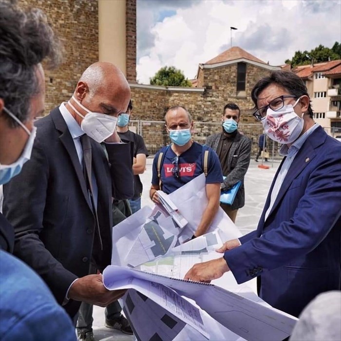 lavori in piazza dell'Isolotto