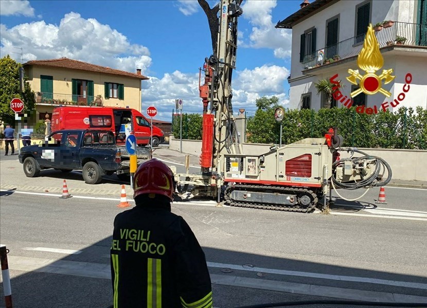 L'intervento dei vigili del fuoco a Impruneta