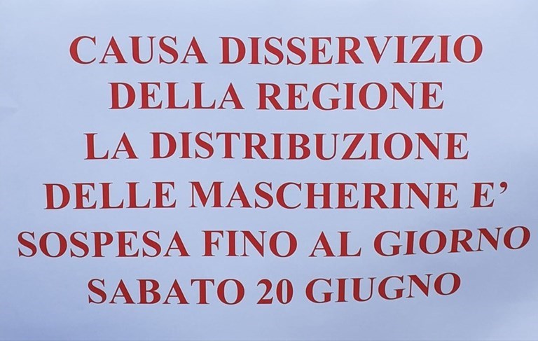 Mascherine domani non disponibili