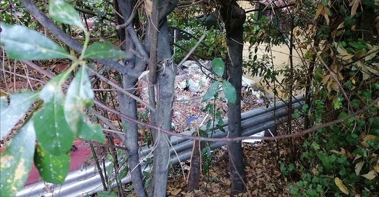 la discarica dentro l'ex campeggio