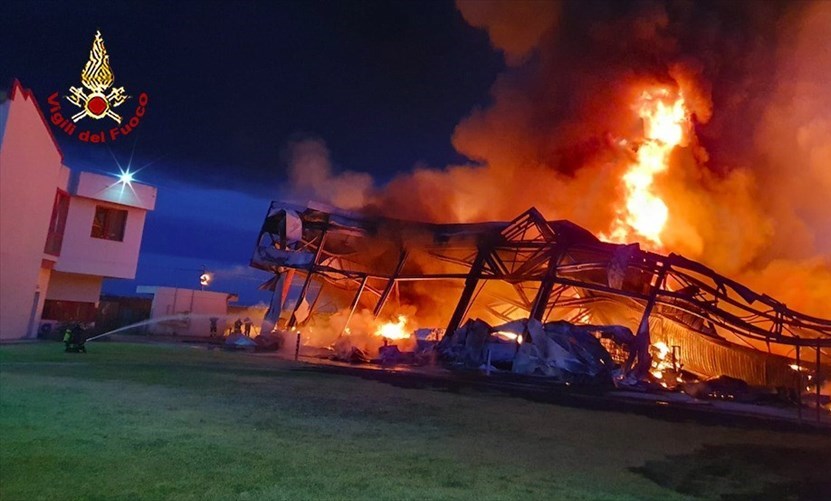 L'incendio del fabbricato