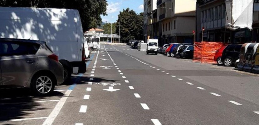 la nuova corsia ciclabile