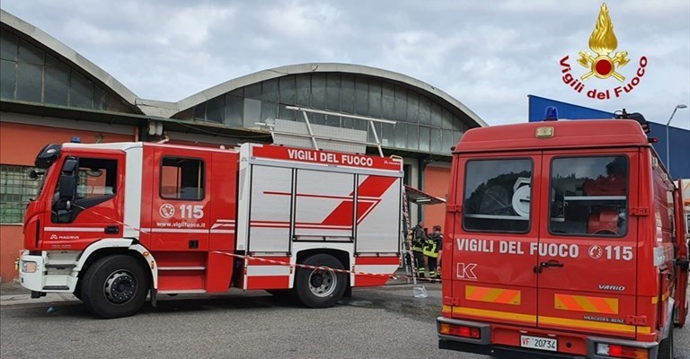 L'incendio di stamani a Osmannoro