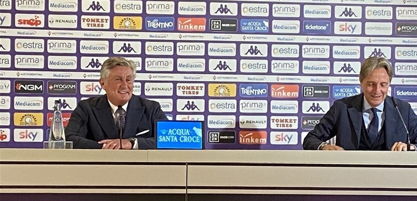 Dalla sinistra: Daniele Pradè, ds della Fiorentina e Alessandro Ferrari, capo della comunicazione di ACF Fiorentina