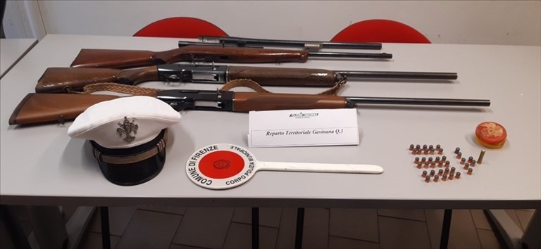 I tre fucili detenuti illegalmente