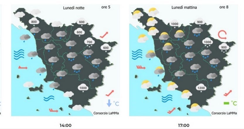Meteo lunedì