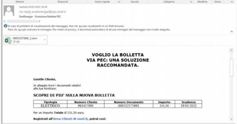 ecco la mail truffa
