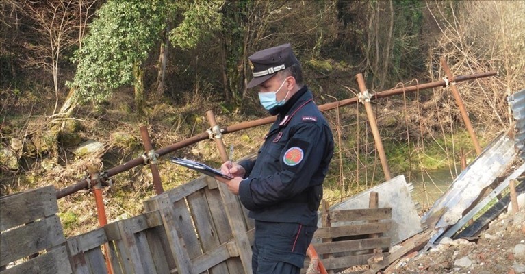 Il sopralluogo dei Carabinieri Forestali