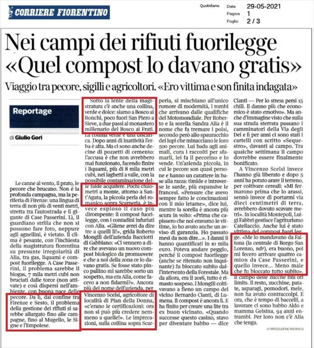L'articolo del Corriere Fiorentino