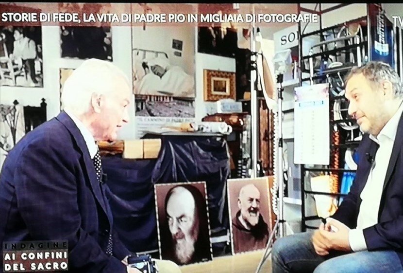 Elia Stelluto a sinistra intervistato dal dott. David Murgia, redattore di “TV2000”.