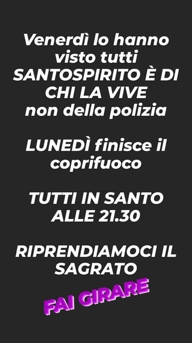 l'annuncio sui social