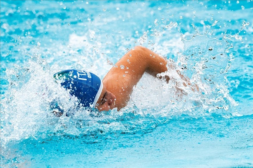 Una atleta della Nazionale U15 durante il riscaldamento prepartita.