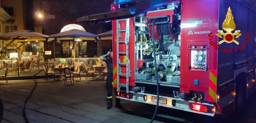 incendio in un ristornte di Piazza della Signoria