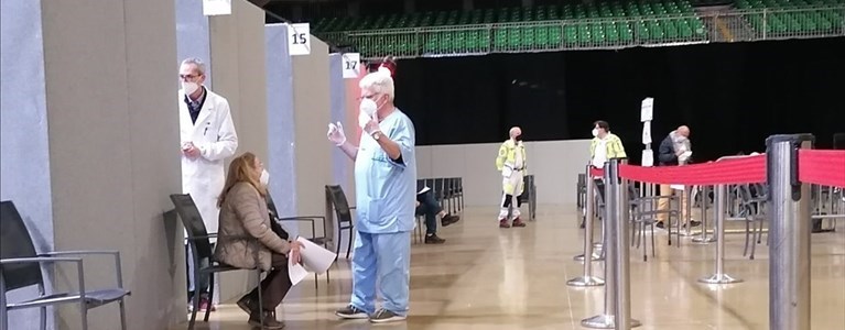 Il centro vaccinale del Mandela