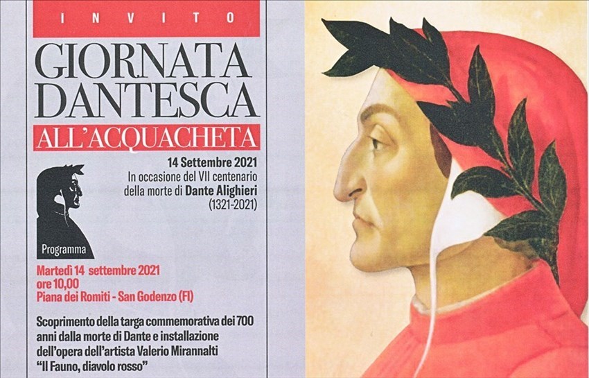 La locandina dell’evento dantesco a San Godenzo