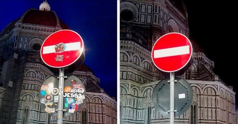 un esempio di vandalizzazione messo in evidenza dlobal Service