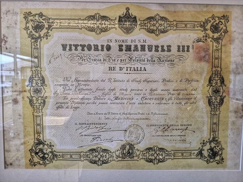 il diploma di Piero Palagi