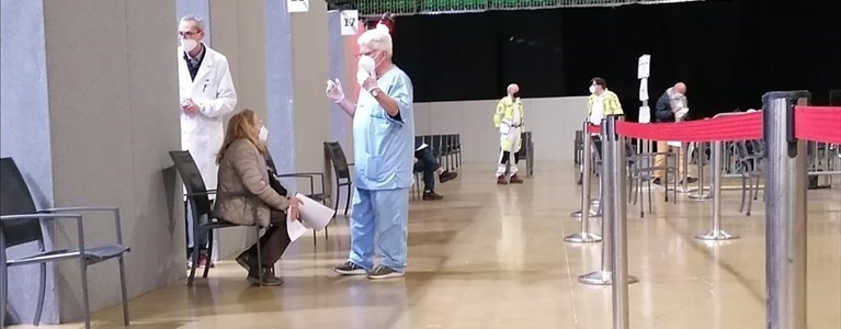 Il centro vaccinale del Mandela