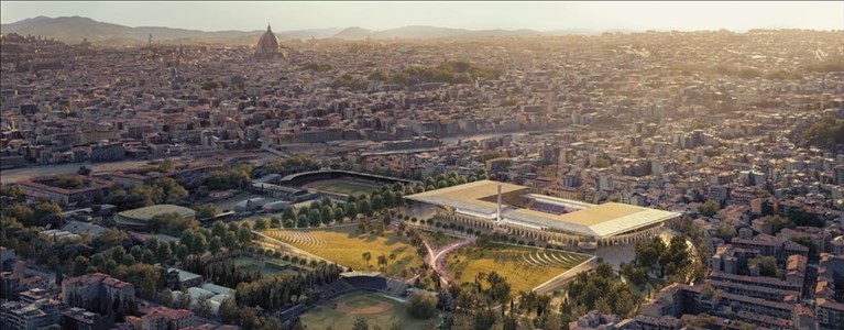 Il rendering del progetto stadio