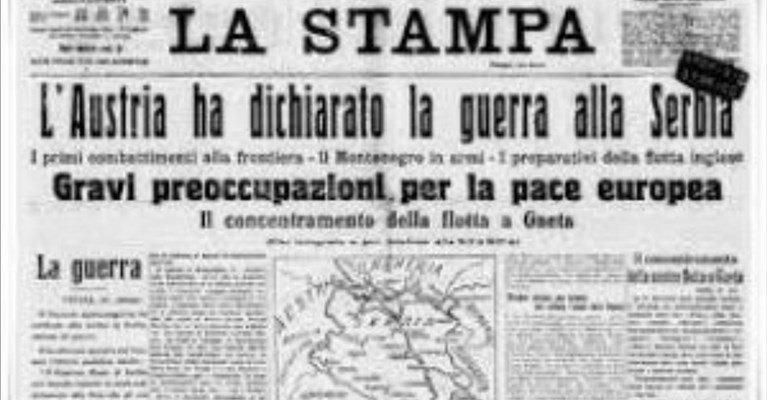 1914, scoppia la Prima Guerra Mondiale
