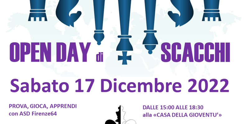 Locandina ""Open Day di Scacchi"",""Comunicato stampa